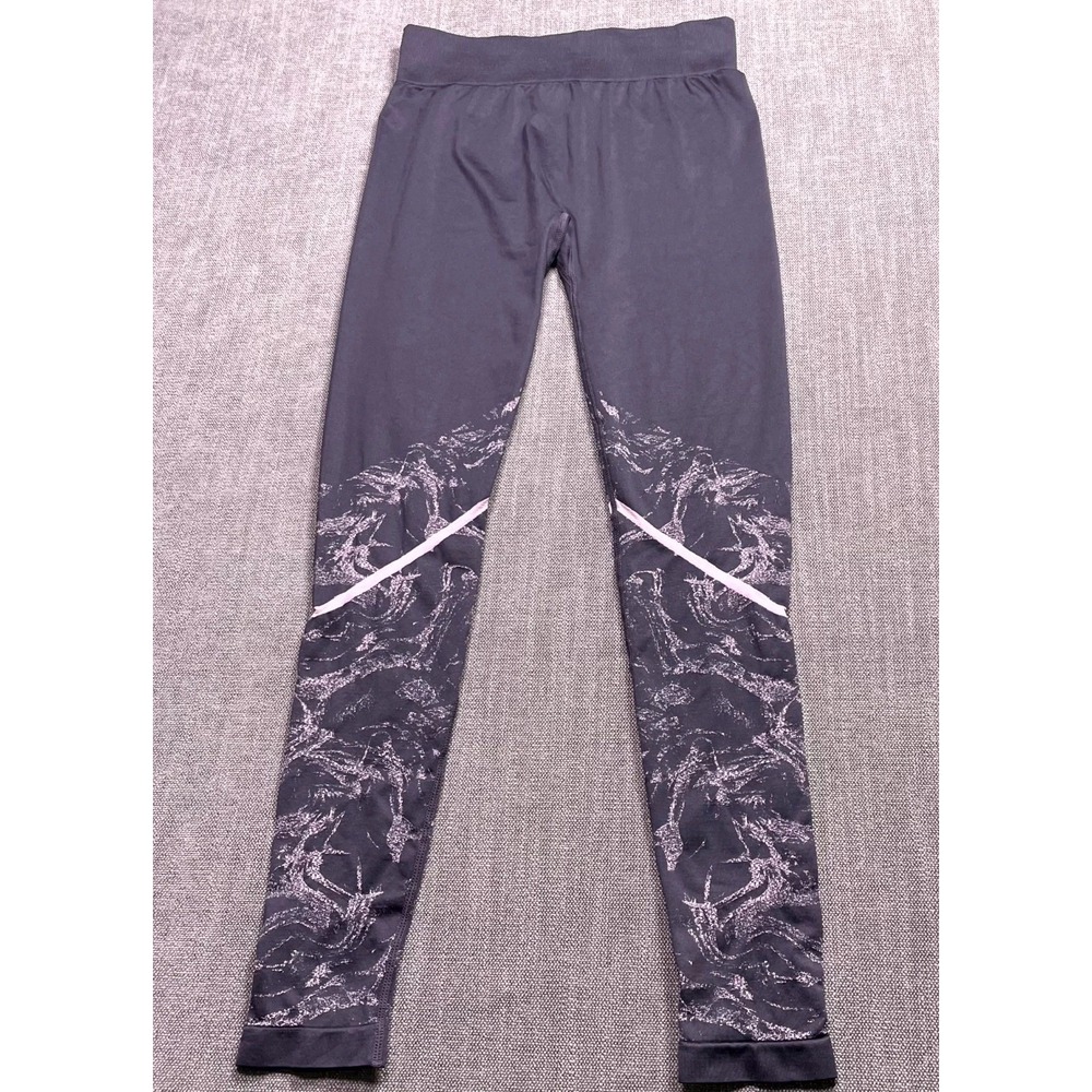 Fabletics High Rise Seamless Stirrup Leggings Womens Large Gray Marbled Yoga